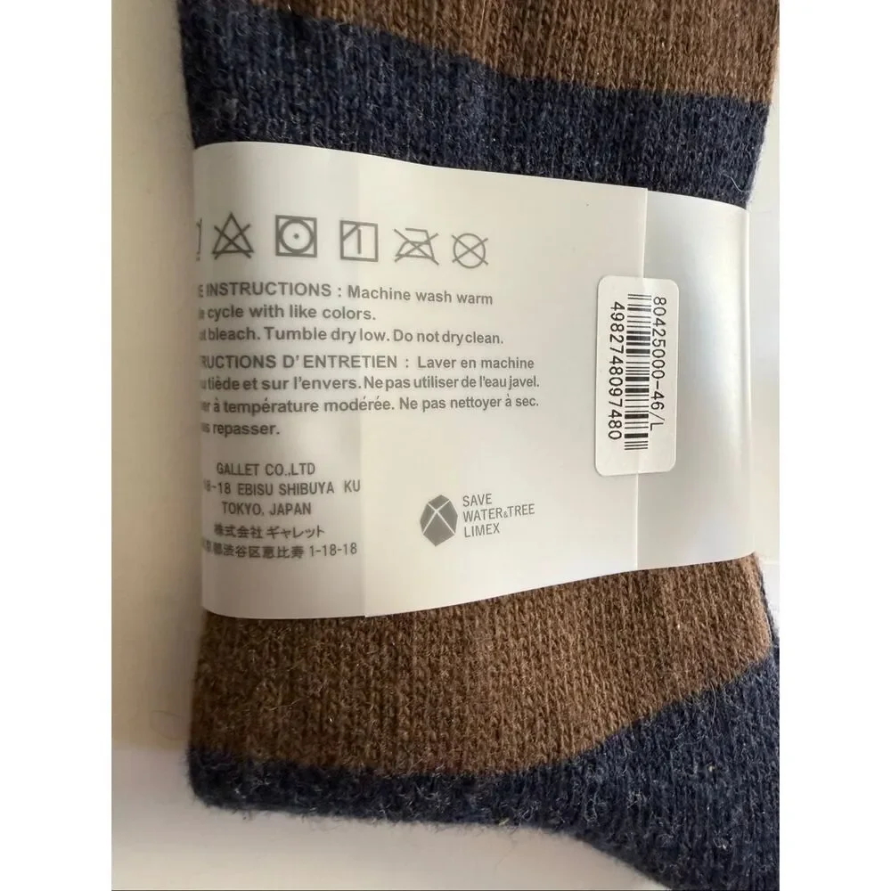 Anonymous ISM Socks Crew Made in Japan Cashmere Blend One Size Fits Most